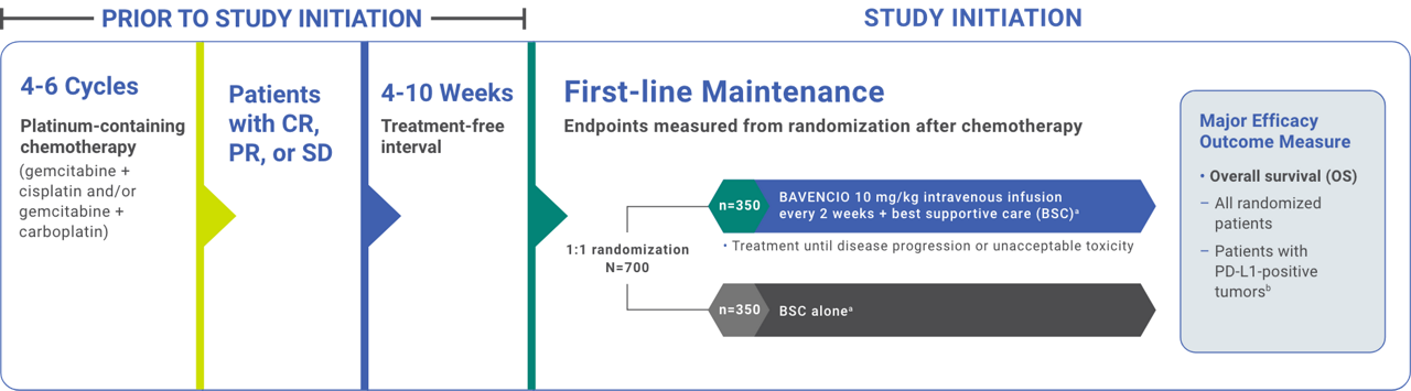 Graphic Showing JAVELIN Bladder 100 Regimen With BAVENCIO® (avelumab)